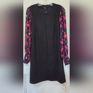 Saint + Sophia Pink Aurora Esme Front Zip Dress Size 8 NWT Floral Georgette Slee